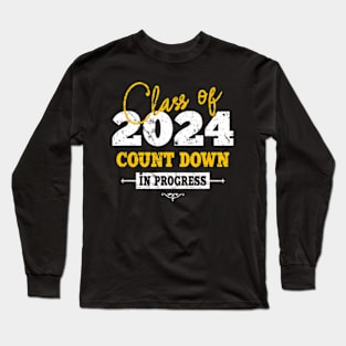 Class Of 2024 Count Down  Grad 2024 First Day Long Sleeve T-Shirt